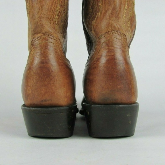 LUCCHESE Mad Dog Goatskin Tan Cowboy Boots 7 D - Picture 3 of 8